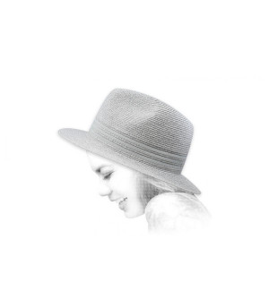 grey straw fedora Fedora Gross Grain grey